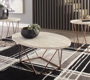 Tarica Faux Marble Table (Set of 3), Two-tone