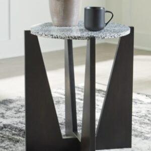 Tellrich Accent Table, Black/White
