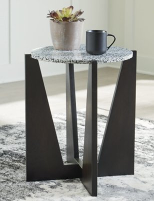 Tellrich Accent Table, Black/White