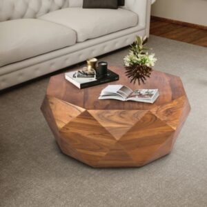 The Urban Port Diamond Shaped Coffee Table, Brown
