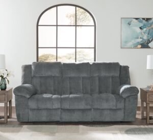 Tip-Off Dual Power Reclining Sofa, Slate