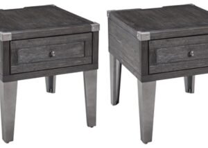 Todoe 2 End Tables, Dark Gray