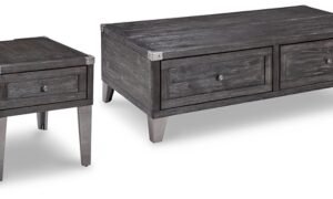 Todoe Coffee Table with 1 End Table, Dark Gray