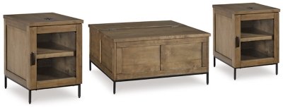 Torlanta Coffee Table with 2 End Tables, Brown