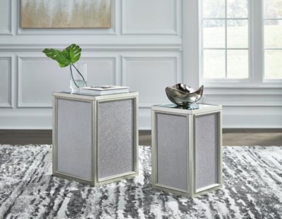 Traleena Nesting End Table (Set of 2), Silver Finish