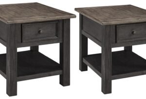 Tyler Creek 2 End Tables, Grayish Brown/Black