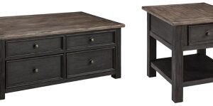 Tyler Creek Coffee Table with 1 End Table, Grayish Brown/Black