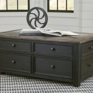 Tyler Creek Coffee Table with Lift Top, Grayish Brown/Black
