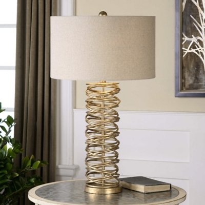 Uttermost Amarey Metal Ring Table Lamp, Gold