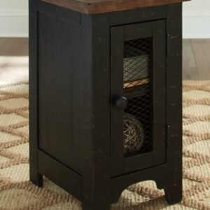 Valebeck Chairside End Table, Black/Brown