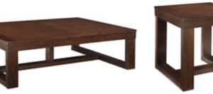 Watson Coffee Table with 1 End Table, Dark Brown