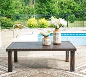 Wellingtons Peak Outdoor Coffee Table, Dark Brown