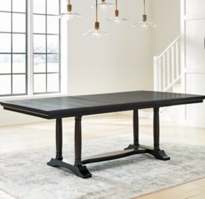 Welltern Dining Extension Table, Black, Wood