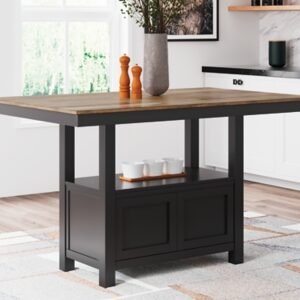 Wildenauer Counter Height Dining Table, Brown/Black, Wood