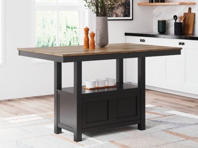 Wildenauer Counter Height Dining Table, Brown/Black, Wood