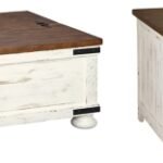 Wystfield Coffee Table with 1 End Table, White/Brown