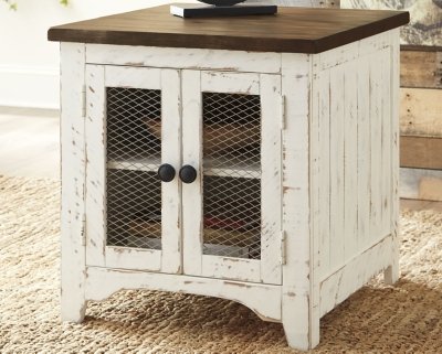 Wystfield End Table, White/Brown