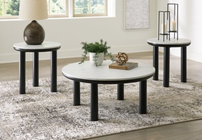 Xandrum Table (Set of 3), Black/White