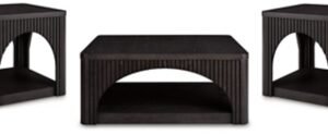 Yellink Coffee Table with 2 End Tables, Black