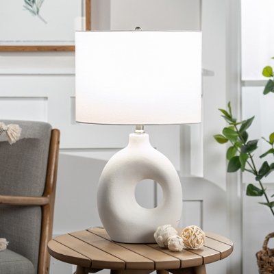 nuLOOM 23-inch Contemporary Ceramic Table Lamp, White