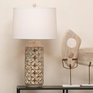 Home Accents Three Way Flora Table Lamp, White