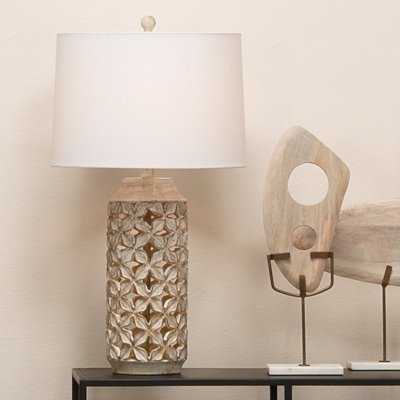 Home Accents Three Way Flora Table Lamp, White