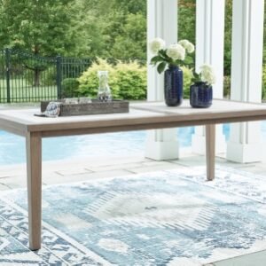 Rainier Ranch Outdoor Dining Table, Brown/Beige