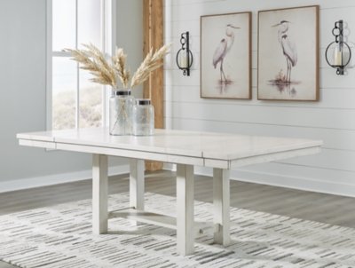 Robbinsdale Dining Extension Table, Antique White, Wood