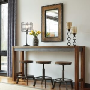Torjin Counter Height Console Dining Table, Brown/Gray, Wood