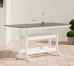 Transville Outdoor Counter Height Dining Table, Gray/White