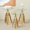 Bayberry Lane Leaf Accent Table, Gold