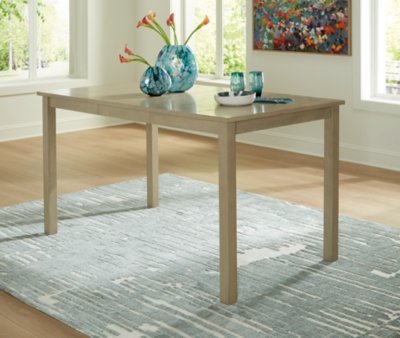 Calmoro Counter Height Dining Extension Table, Gray, Wood