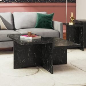 Cosmoliving Brielle By Cosmopolitan Coffee Table, Black Marble