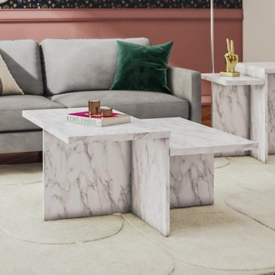 Cosmoliving Brielle By Cosmopolitan Coffee Table, White Marble