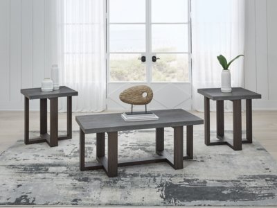 Dynnford Table (Set of 3), Gray/Brown