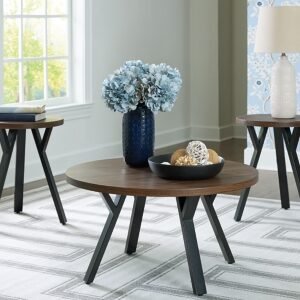 Elbrynn Table (Set of 3), Brown/Black