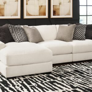 Elissa Court 3-Piece Performance Fabric Modular Sofa Chaise, Vanilla