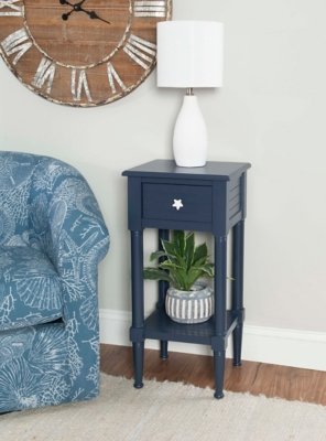 Linon Grayton End Table, Navy Blue
