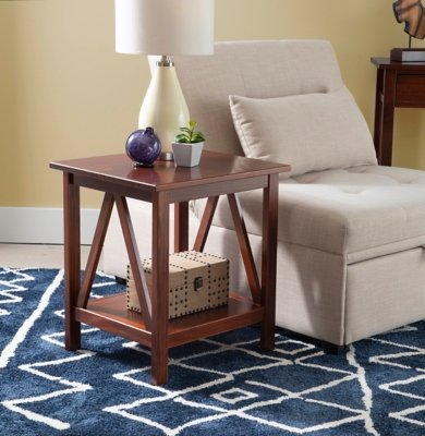 Linon Titian End Table, Antique Tobacco