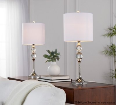 LumiSource Clara Table Lamp (Set of 2), Clear
