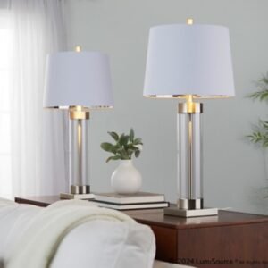 LumiSource Glacier Table Lamp (Set of 2), Clear