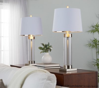 LumiSource Glacier Table Lamp (Set of 2), Clear
