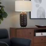 LumiSource Onyx Table Lamp, Gray