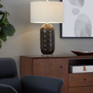 LumiSource Onyx Table Lamp, Gray
