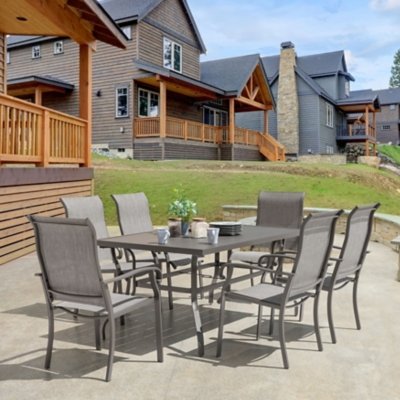 Nuu Garden Outdoor Dining Table and 6 Chairs, Gray