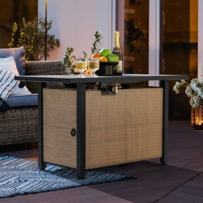 Nuu Garden Outdoor Propane Fire Pit Table, Beige