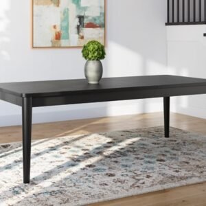 Portdown 72″-90″ Extendable Dining Table, Black, Wood