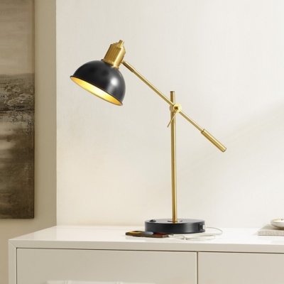 Safavieh Amur Table Lamp With USB Port, Black/Brass
