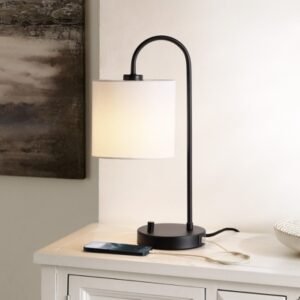 Safavieh Lybrin Table Lamp With USB Port, Black