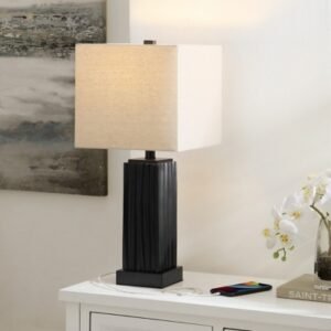Safavieh Park Table Lamp With USB Port, Black